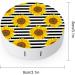 Sunflowers on Black & White Striped Contact Lens Case | Portable Travel Box with Mirror - Perfect for Easy Lens Care - Buy Online on GoSupps.com