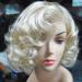 Tantako vintage short curly light blonde synthetic wig for women Halloween cosplay and daily costume with a wig cap (light blonde)