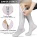 Ailaka Zipper Compression Socks 15-20 mmHg for Women Men - 3X-Large White (1 Pair) - Support for Varicose Veins, Athletics, Travel - Graduated Medical Hosiery - Buy Online on GoSupps.com