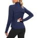 Hiverlay Quarter Zip Pullover Women 1/2 Fleece Jacket Thermal Equestrian Shirts with Tumbhole Back Vents Winter Cold Gear Navy Large