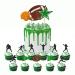 Ulfanit Super Bowl Cupcake Toppers Rugby Ball Player Party Cupcake Picks American Football Themed Baby Shower Kids Boys Man Birthday Retirement Graduation Cake Decorations Photo Booth Props