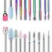 Nail Drill Bits Set - Diamond Efile Nail Bit for Acrylic Nails Cuticle Clean File Bits Remove Gel Nail Bits Nail Drill Bits 3/32 Inch (20Pcs Russian Cuticle Drill Bit Set)