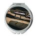 Mirror makeup mirror a gunshot to the head of trepidation Round Mirror army bag brown pocket mirror portable mirror