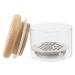 HAPINARY Nail Art Brush Cup Glass Nail Tools Nail Art Tools Manicure Nail Dish with Stainless Steel Mesh Dappen Dish for Acrylic Nails Nail Dish Bowl Nail Dish Cups Bracket Wooden Sequins