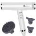 Slopehill ion hair dryer for quick drying professional hair dryer with 110 000 RPM brushless motor slightly & little noise magnetic diffuser for home travel (white)