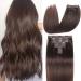 GIVLOVE Clip in Hair Extensions Real Human Hair 8 Pieces Straight Real Remy Human Hair Full Head Human Hair Extensions Clip in Double Weft Real Remy Hair (#4 Medium Brown-14 Inch) (4# 14 inch) 14 inch 4#