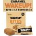 WAKE UP! Caffeinated Caramel Protein Bars - Gluten Free Vegetarian 350mg Caffeine (1 Bar 3 Espressos) - Boosts Focus and Clarity - Kosher Ingredients - 8 Pack Caramel 1 Bite 1.5 Espressos
