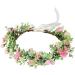 amangul Delicate Wedding Flower Decor Crowns Hair Hoops with Adjustable Ribbon for Women Wedding Party Photoshoot(Pink) - Buy Online on GoSupps.com