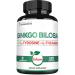 Satoomi 1000mg Ginkgo Biloba Supplements with L-Tyrosine, L-Theanine - 120 Capsules for 2-Month Supply - Support Focus, Mermory Function, Brain Health & Vision Quality 120 Count (Pack of 1)
