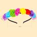Floral Wedding crown PROUSKY Rose Flower Crown Hair Wreath Floral Headband Flower Hair Accessory Suitable for Wedding Parth Mother's Day Birthday Daily Wear Rainbow - Buy Online on GoSupps.com