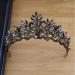 Baroque Queen Crystal Wedding Crown | Vintage Gothic Headband for Women | Luxury Headpiece for Wedding, Prom & Halloween Costume - Black - Buy Online on GoSupps.com
