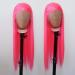 Towarm Hot Pink Synthetic Lace Front Wig for Black Women - Long Straight Heat Resistant Fiber Hair - Cosplay and Daily Wear - Buy Online on GoSupps.com