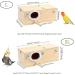 PINVNBY XL Parakeet Nesting Box for Parrots - Wood Breeding House for Lovebirds, Cockatoos, Budgies, Finches, Canaries, and Medium-Sized Birds - 13.4x6.9x7.7inches - Buy Online on GoSupps.com