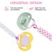 8Pcs Girls Baby Pacifier Clips - Dummy Clip Soother Chains with Silicone Ring Adapter for Dummies, Soothers, Teething Toys - Newborn Essentials in Pink - Buy Online on GoSupps.com