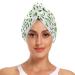Little Green Leaf Hair Towel 2 Pack Super Absorbent Hair Drying Towel Quick Dry Hair Turbans Head Towel with Button Twisty Wrap for Women Girls