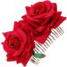 ibasenice Red Garland Hair Flowers Clips- Flamenco Dancer Hairpins Floral Hair Accessory 3D Rose Flower Hair Comb Headpieces Wedding Hair Clip Headwear Barrette Bride Accessories - Buy Online on GoSupps.com