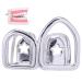 Hip Hop Hollow Open Face Double Tooth Teeth Caps Teeth Cover Punk Grills Tooth Cap Cosplay Party Rapper Jewelry Teeth Decor silver