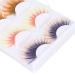 Colorful False Eyelashes - 5 Pairs 6D Long Curled Lashes for Halloween & Stage Makeup | Gradient Orange Red Blue Thick Synthetic Lashes - Buy Online on GoSupps.com