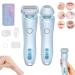 Duskofficial Razor Dusk Official Shaver Dusk Official Electric Razor Women Electric Shaver Wet and Dry Painless Hair Removal Removable Head (Blue)