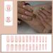 JUSTOTRY 24 Pcs Glitter French Gold Press on Nails | Pretty Pink Medium Ballerina Fake Nails Set with Glue for Women - Acrylic Coffin False Nails - Buy Online on GoSupps.com