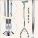 JUNZAI Adjustable Crutches Adjustable Quad Cane Lightweight Walking Stick Four Prong Sturdy Aluminum Travel Aid for Men and Women Family - Buy Online on GoSupps.com