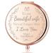 z-crange to My Beautiful Wife Never Forget That I Love You Rose Gold Compact Mirror for Wife Unique Mother's Day Birthday Wedding Keepsake Gift for Wife from Husband