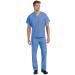 Landau Unisex V-Neck Reversible 1 Pocket Scrub Top 7502 & Drawstring Pants 7602 Medical Uniforms Scrub Set Medium Top & Medium Pants Ceil Blue