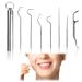 Stainless Steel Toothpicks 7pcs Metal Toothpick Sets Portable Cleaning Tooth Hook Scraper Picks Reusable Toothpick Holder Dental Picks Kits for Home Camping Picnic Travel Outdoor Silver