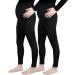 Aomig Women's Maternity Leggings Over Bump | Stretchy & Adjustable Pregnancy Pants | High Waisted Belly Support | Full-Length Cropped Pants for Pregnant Women - L 2pcs - Buy Online on GoSupps.com