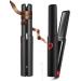 JMFONE Cordless Portable Hair Straightener Mini Cordless Flat Iron and Curler 2 in 1 Portable USB-C Rechargeable 5000mAh Battery Ceramic Plate Quick Heat UP for Thin Fine Hair Travel Size Black