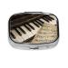 Note and Piano'S Keys Printing 2 Compartment Small Pill Case Cute Small Pill Box Purse Pill Boxs Travel Pill Organizer for Pocket Purse and Travel Gifts