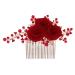 Bridal Wedding Hair Comb Bridal Hair Rhinestone Hair Comb Wedding Insert Comb for Women and Girls 15x10cm Red