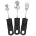 ULTECHNOVO 3pcs Bendable Cutlery Angle Flatware Utensils for Adults Handicapped Fork Spoon Bendable Utensils Parkinsons Fork Stainless Flatware Adaptive Spoon Modular Rubber Equipment Elder