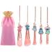 Boyigog 5Pcs Stitch Makeup Brushes with Storage Bag Stitch Theme Cosmetic Brush for Powder Eyeshadow Blushes Lips Portable Makeup Brush Set Lovely Stitch Gift for Girl Women Pink