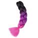 Gairyan Jumbo Braids Extensions - 100g 60cm Ombre Synthetic Braiding Hair for Box Crochet - Afro Hair in Black Purple & Rose Red - Buy Online on GoSupps.com