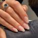 Nude Press on Nails Almond Short Medium Ombre Pink White Fake Nails with Gradient Design Acrylic Glue on Nails False Nails with Glue Manicure Gel Stick on Nail for Wedding Birthday AKT876Q