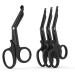 Trauma Shears 4-Pack 7.5 inch Bandage Scissors Set EMT & Medical Scissor First Aid Scissors Large Nurse Scissors Fluoride-Coated with Non-Stick Blades by LI JIU (4 Pack Black Fluoride-Coated)