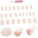 Gogogmee 1 Set Nail Patch Fake Nails with Glue French Decor Nails Decoration Nail Embellishments False Nails with Glue Nail Decals Nail Salon Supplies Sticker Plastic Full Coverage X4 Pink - Buy Online on GoSupps.com