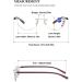 Vevesmundo Crescent Glasses for Women - Blue Light Filter Floral Halfbrand Reading Glasses +1.0 to +4.0 - Stylish Purple 3.5 Diopter Visual Aid - Buy Online on GoSupps.com