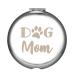 Dog Mom Engraved Compact Mirror Funny Birthday Christmas Gifts for Women Girls Stainless Steel Small Pocket Mirror for Purse