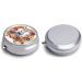 Travel Pill Box Organizer - 3 Compartment Round Case with Watercolor Rabbit & Flowers - Portable Medicine Holder for Handbag & Pocket - Buy Online on GoSupps.com