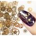 Ultra-thin 3D Punk Time Gears Nail Studs Nail Art Decorations Alloy Manicure Decoration 12 Wheel(Approx.100 Count)