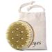 Ithyes Body Brush Dry Brushing Bath Brush Gentle Skin Exfoliate Massage Scrub 100% Nature Boar Bristles Bamboo Wood Improve Blood Circulation Wet & Dry Smooth Fresh Treatment with Canvas Bag
