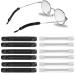 6 pairs of glasses brackets cover silicone silicone anti -slip covers for glasses bricks glasses brick rubber anti -slip glasses brake glasses ear hooks for ideal glasses accessories (black white)