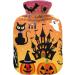Naanle Black Cat Halloween Heat Bottle | 1L Transparent Hot Water Bottle & Hand/Foot Warmer for Pain Relief & Cold Therapy - Buy Online on GoSupps.com