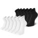 LIN Diabetic Socks for Men & Women | Extra Wide Non Binding 12 Pack Black and White 13-15