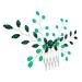 Didiseaon Green Hair Comb for Girls Formal Hair Accessories for Women Bridal Hair Clips Rhinestone Hair Combs Hair Accessories for Girls Hair Topper Bride Crystal Simple Decorate