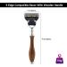 Premium Wooden Men's Razor with 5 Blades & Leather Bag - Ideal for Wet Shaving & Perfect Gift for Men - Buy Online on GoSupps.com