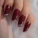 Burgundy Galaxy Glitter Shiny Medium Length Fake Nails Set - 24 Rhinestone DIY Nail Art Tips - Buy Online on GoSupps.com