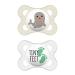 MAM Original Silicon Schnuller in the 2 Set tooth-friendly pacifier baby pacifier made of special MAM Skinsoft silicone with pacifier box 0-6 months seal/feet Robbe/feet 2 pieces (1 Pack)